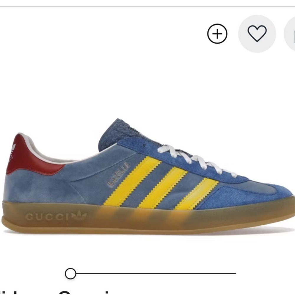 Gucci x Adidas Blue and Yellow Retro Sneakers